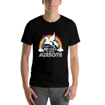 60 Years Of Being Awesome Unicorn Rainbow 60th Birthday  Quick-drying T-Shirt