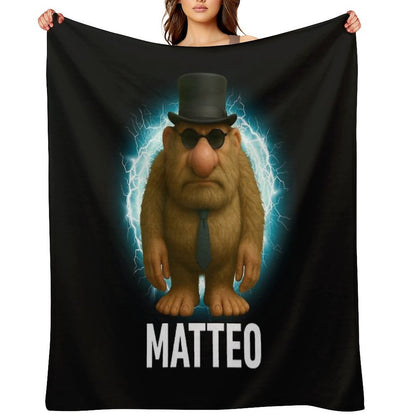 Matteo Italian Brainrot Meme Mateo Brainrot Mateooo Matteooo Versatility Throw Blanket