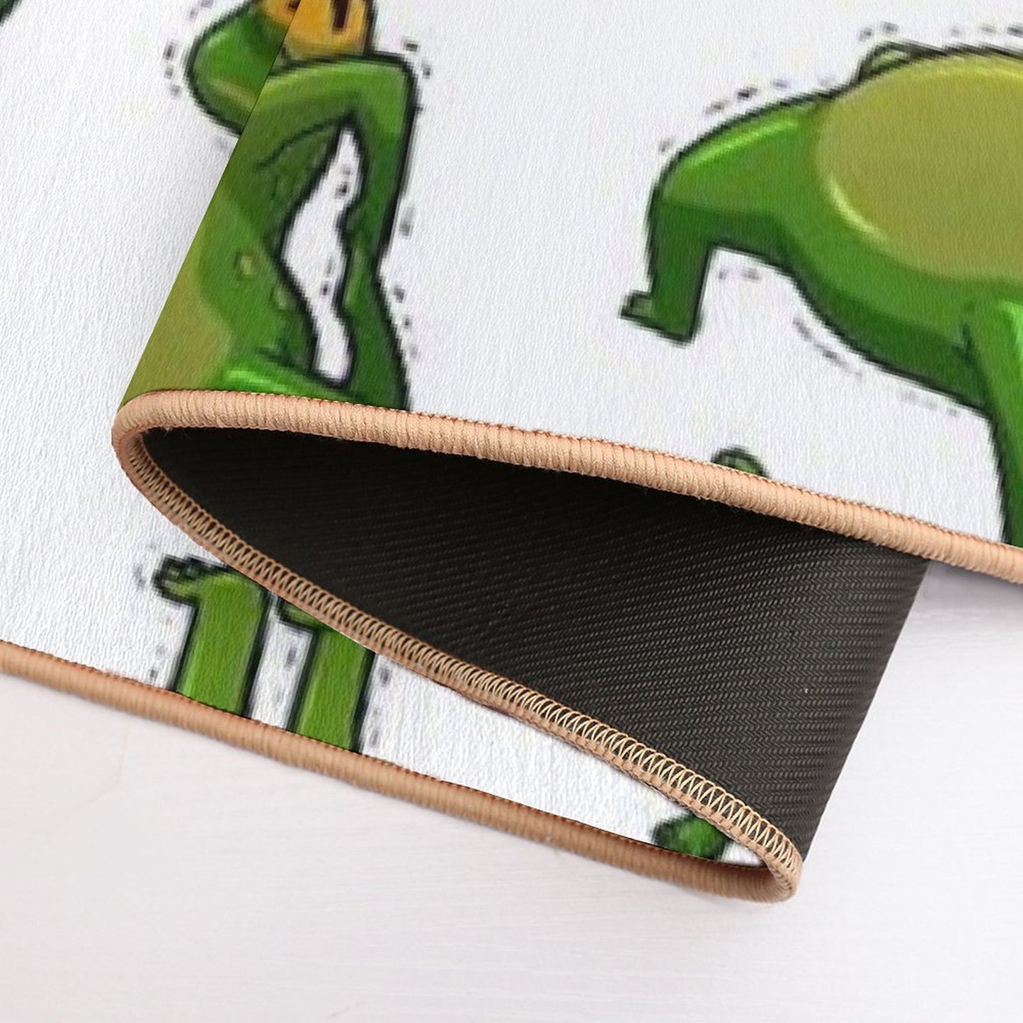 Yoga Frogs Poster With Text  Repositionable Bath Mat