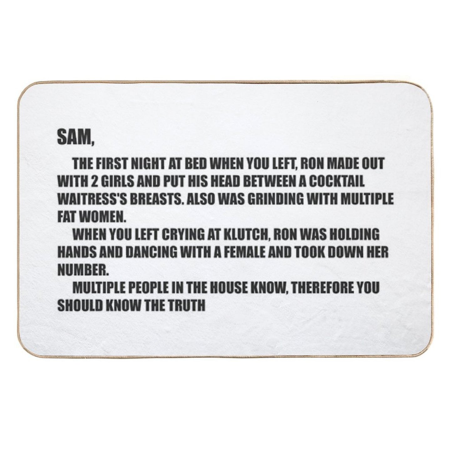 Jersey Shore Note  Eco-Friendly Bath Mat