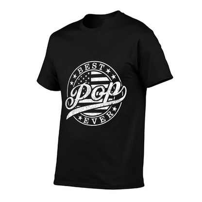 Best Pop Ever American US Funny Grandpa Fathers Day  Eco-friendly Material T-Shirt
