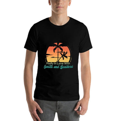 Retro Madly In Love With Sunsets And Seashores Premium  Easy-care T-Shirt