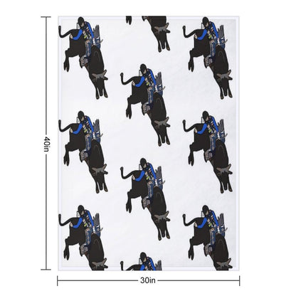 Bull Rider Stetson Wright Easy Care Throw Blanket