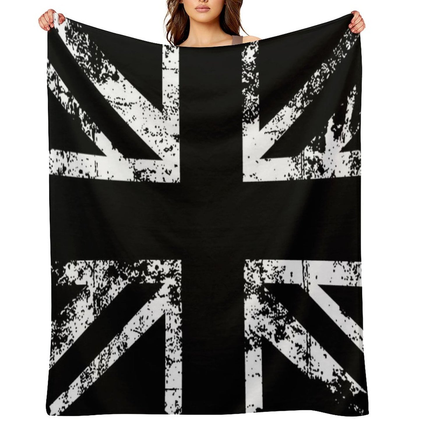 United Kingdom Black Flag Anti-pilling Throw Blanket