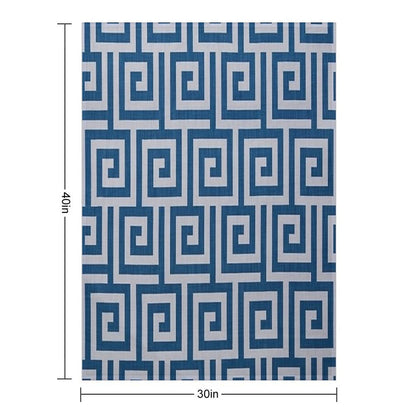 Blue Geometric Maze Pattern Versatility Throw Blanket