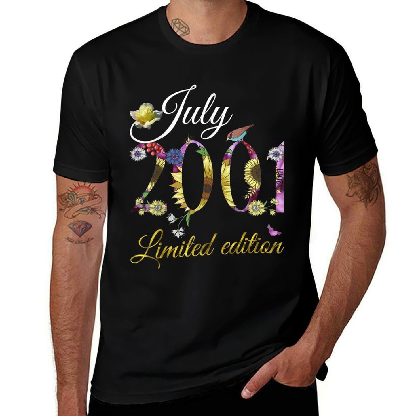 July 2001 - 21 Year Old Sunflowers Floral 21st Birthday Gift  Soft T-Shirt