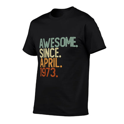 50 Year Old Awesome Since April 1973 50th Birthday  Heathered Texture T-Shirt