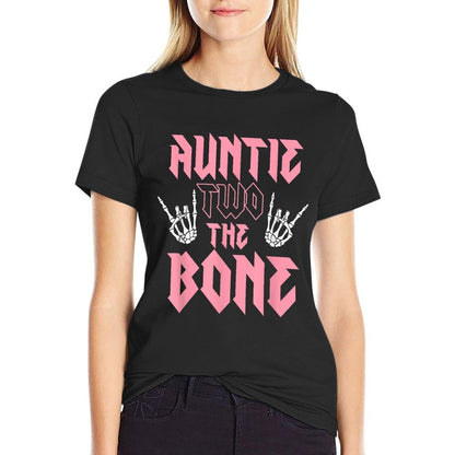 Auntie Two The Bone Birthday 2 Years Old Birthday Girl  High-quality Stitching T-Shirt