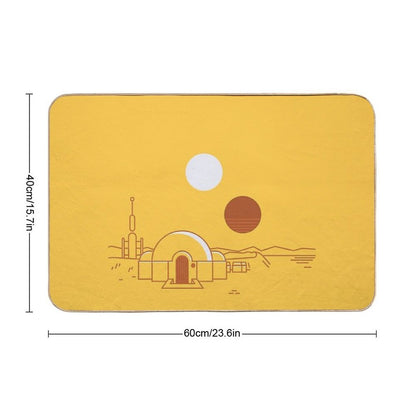 Tatooine Vintage Travel  Repositionable Bath Mat