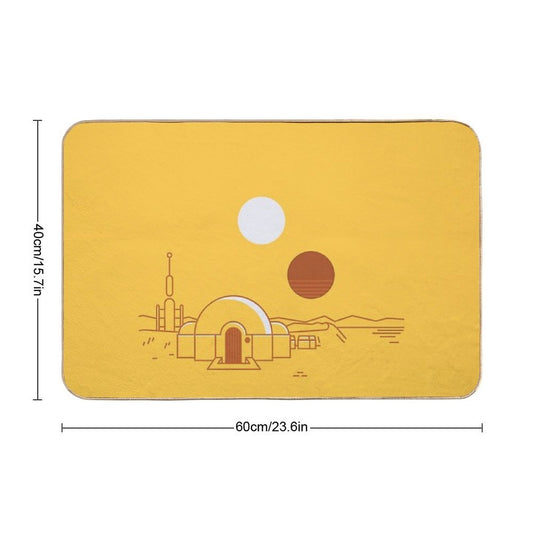 Tatooine Vintage Travel  Repositionable Bath Mat