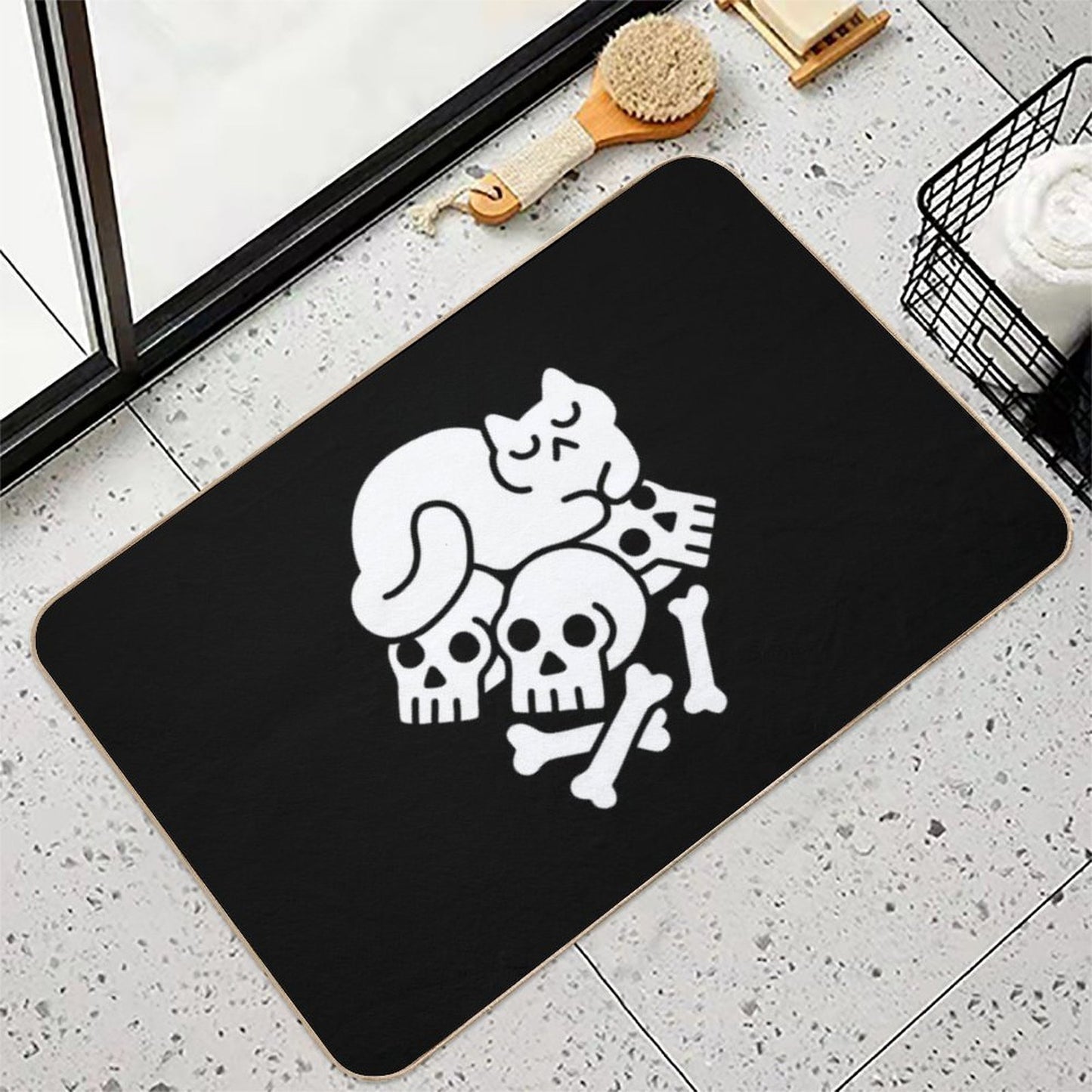 Catnap on A Pile of Bones  Absorbent Bath Mat