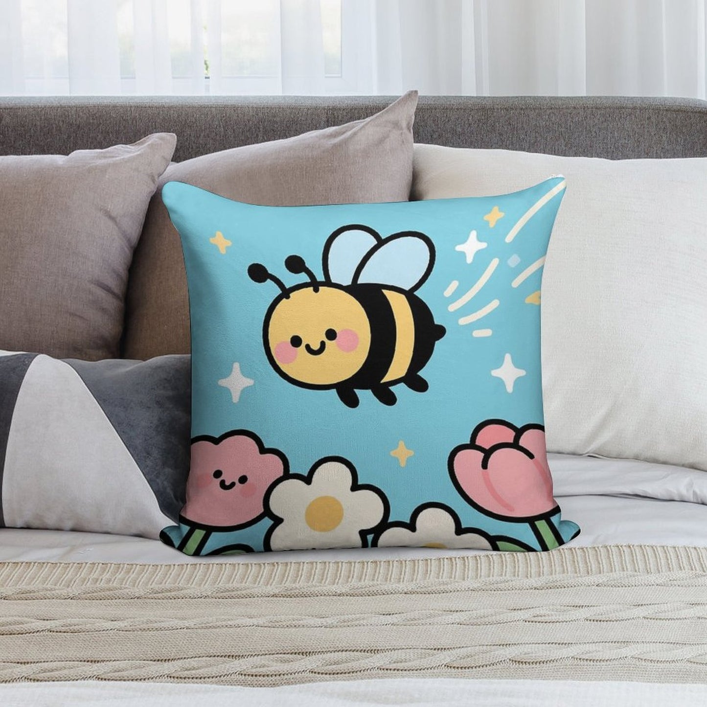 Bee Kind! Soft Anti-Pilling Throw Pillow