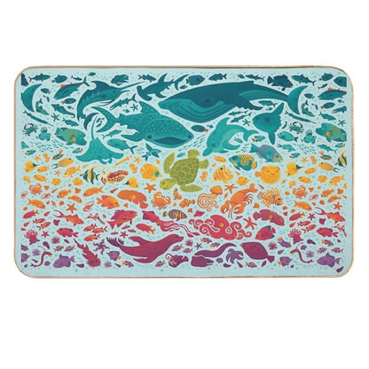 Aquatic Spectrum 2  Light Blue  Easy To Clean Bath Mat