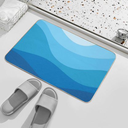 Abstract Waves Background Water Waves Retro Pattern Design  Toxin-Free Bath Mat