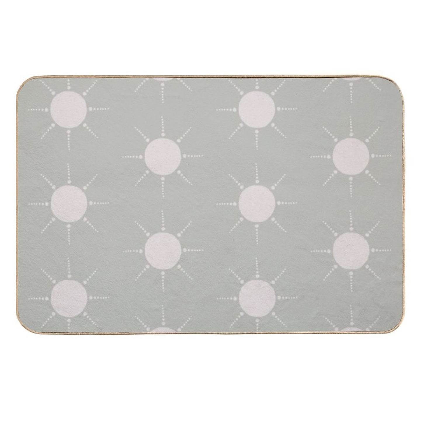 Pretty Polka Dots Sun Pattern Boho Aesthetic In Muted Colors Pale Green  Toxin-Free Bath Mat