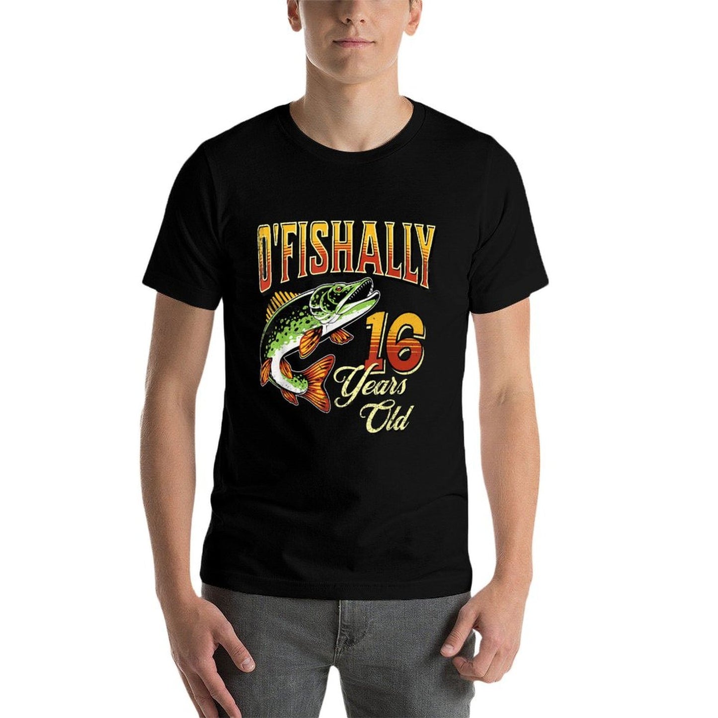 O'Fishally 16 Years Old Fishing Themed 16th Birthday Fish  Moisture-wicking T-Shirt