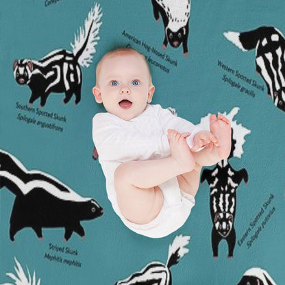 Skunks of The World Species of Family Mephitidae Machine-washable Throw Blanket