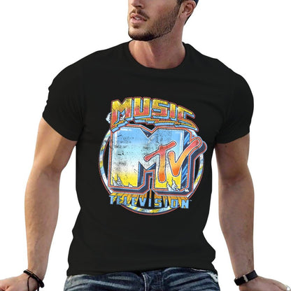 MTV Airbrushed Music Television Logo Graphic  Eco-friendly Material T-Shirt
