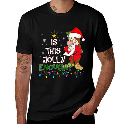 Is This Jolly Enough Grumpy Elf Pajama Christmas Lights  Eco-friendly Material T-Shirt