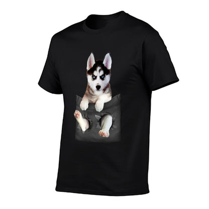 Siberian Husky In Pocket Puppy T  Stretchy T-Shirt