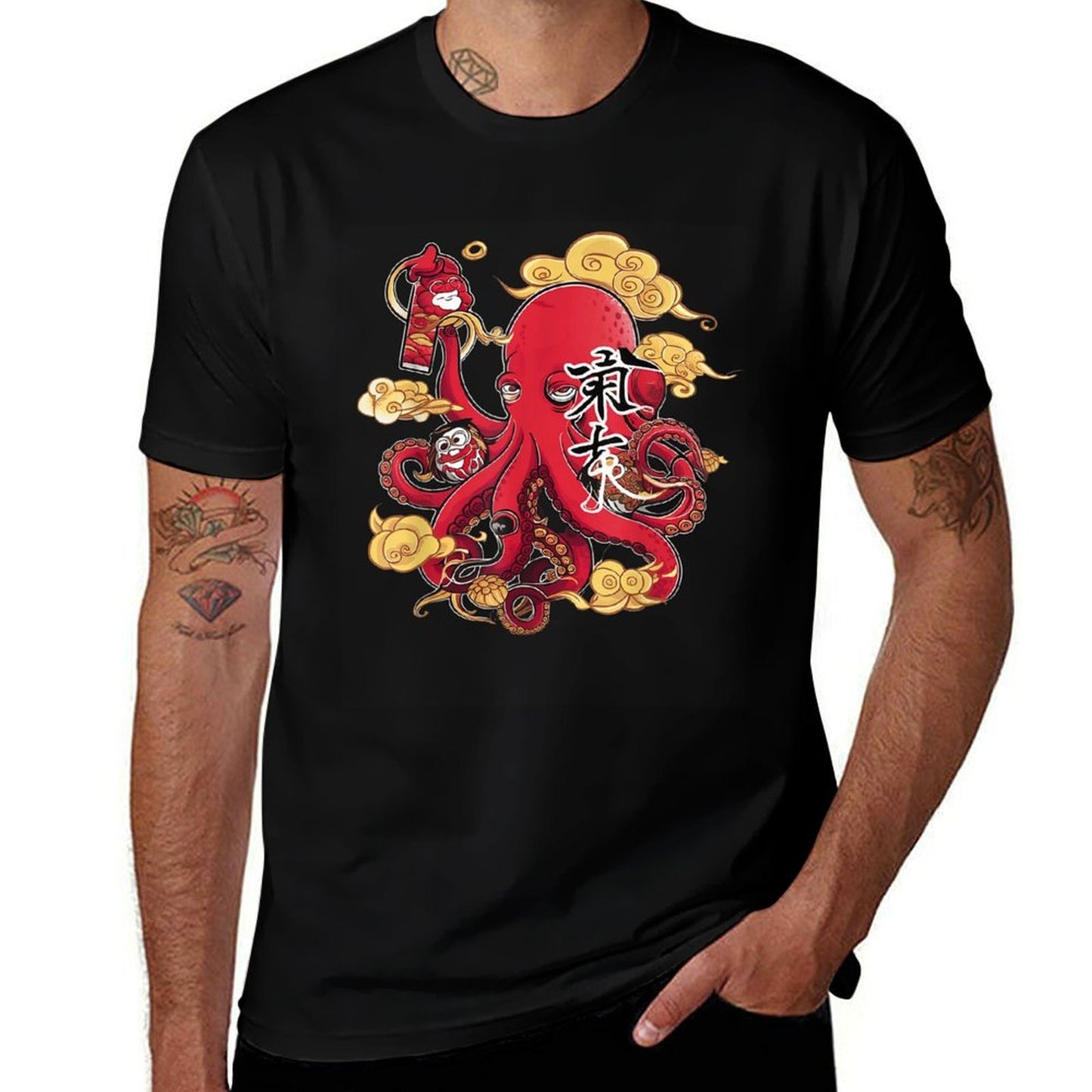 Octopus Aesthetic Japanese Culture Tokyo Asian Art  Easy-care T-Shirt