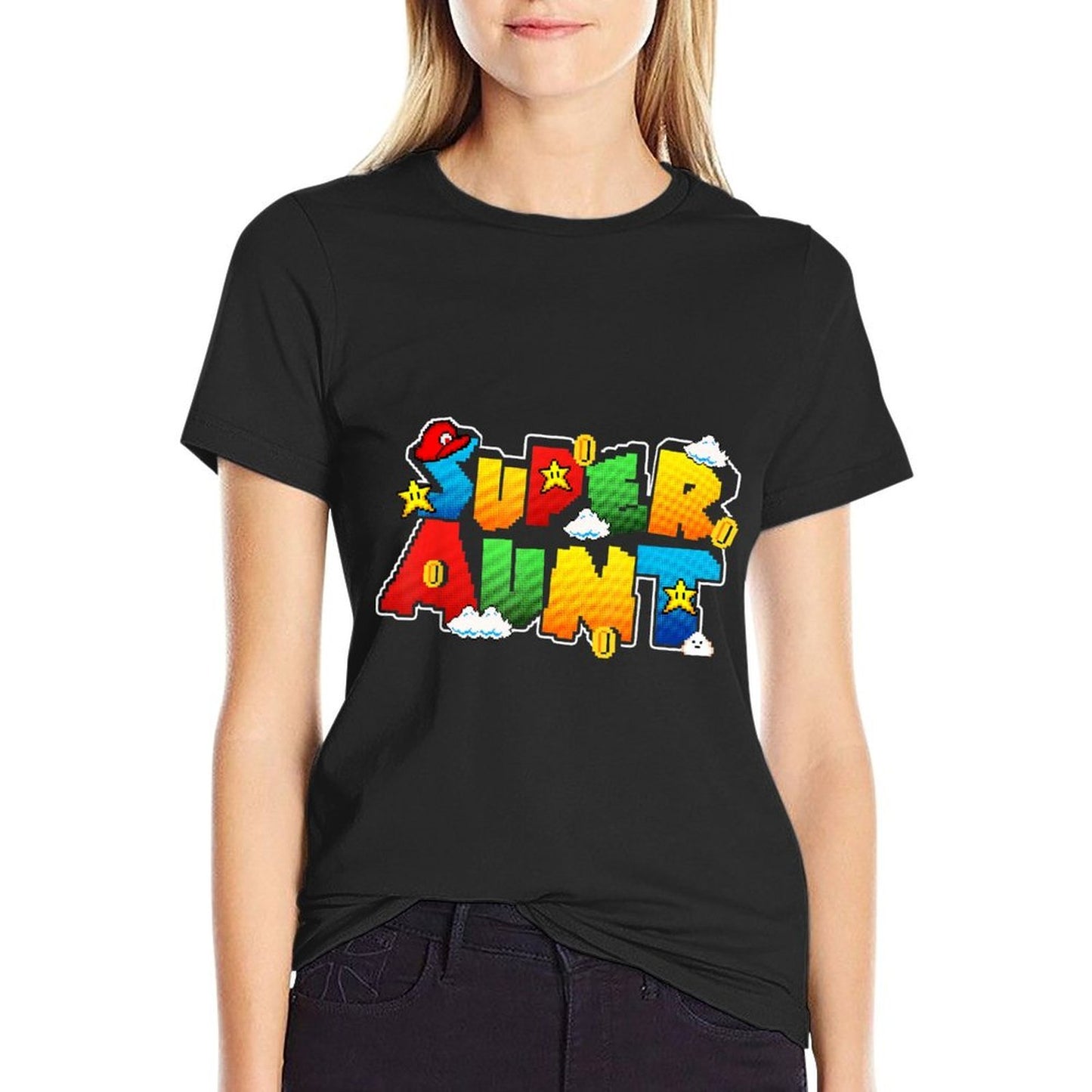 Funny Gamer Family Matching Father Day Gifts Gamer Super Aunt Funny Gamer Gift For Aunt  Soft T-Shirt