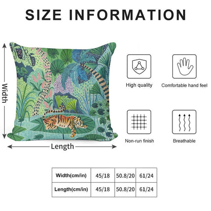 Jungle Tiger Soft High-Density Material Throw Pillow