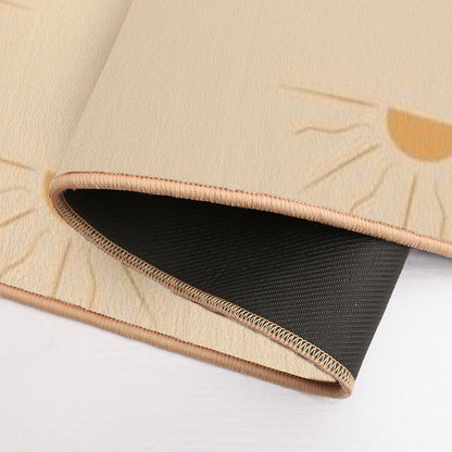 Yellow Suns on Cream  Rapid-Drying Bath Mat