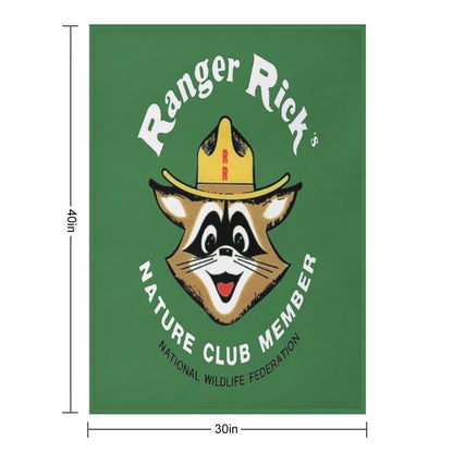 Ranger Rick's Nature Club Vintage Member Badge Plush Throw Blanket