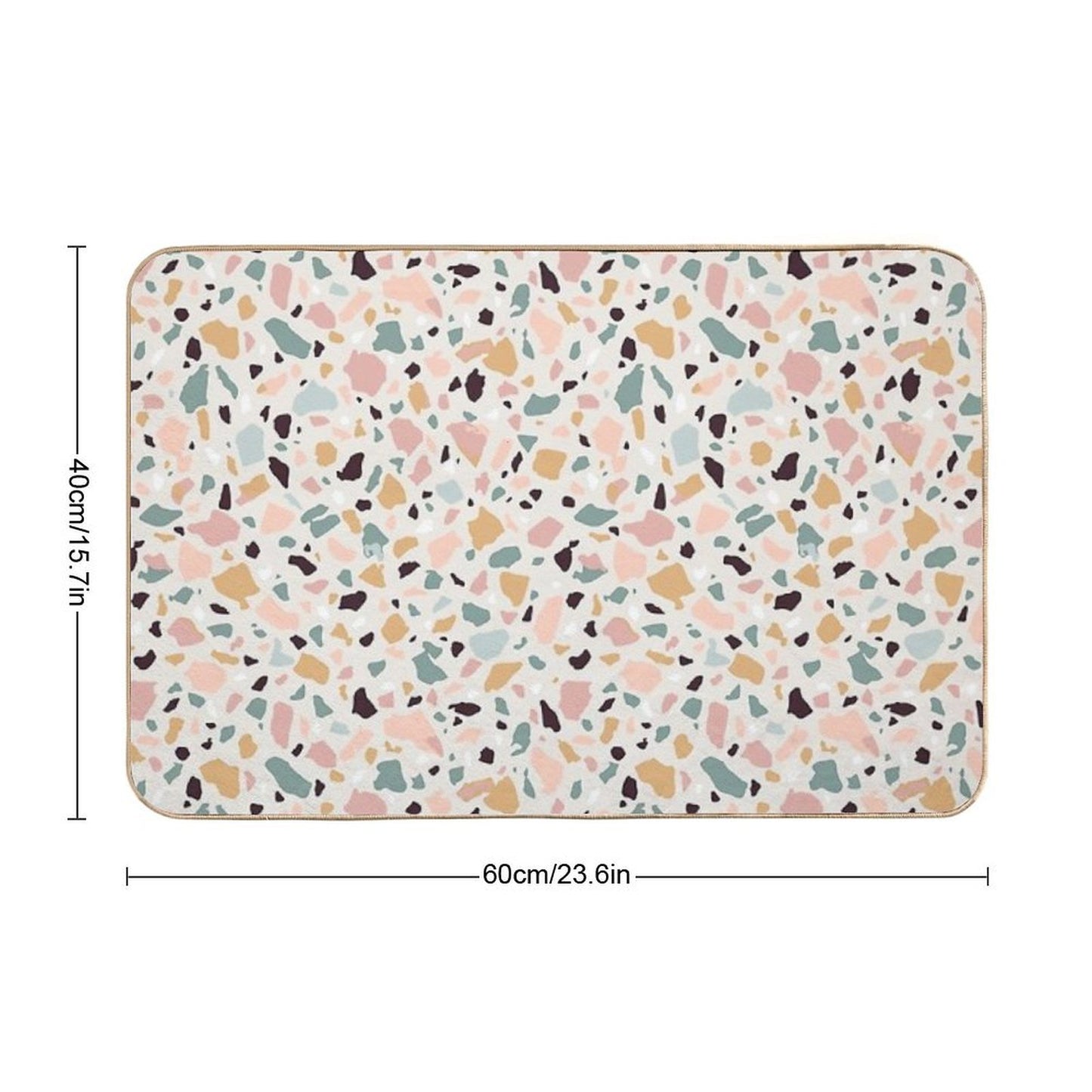 Pink Pastel Terrazzo  Repositionable Bath Mat