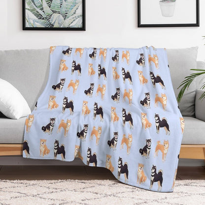 Shiba Inu Dogs Pack Sustainable Throw Blanket