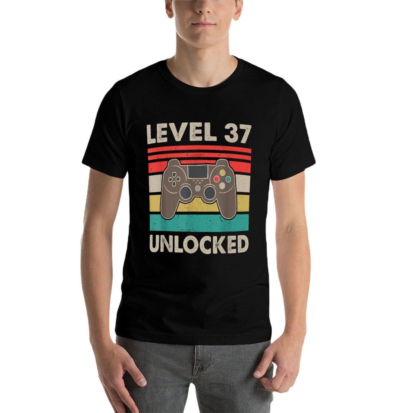 Level 37 Unlocked - Retro Vintage Funny 37th Birthday Gamer  Graphic-printed T-Shirt