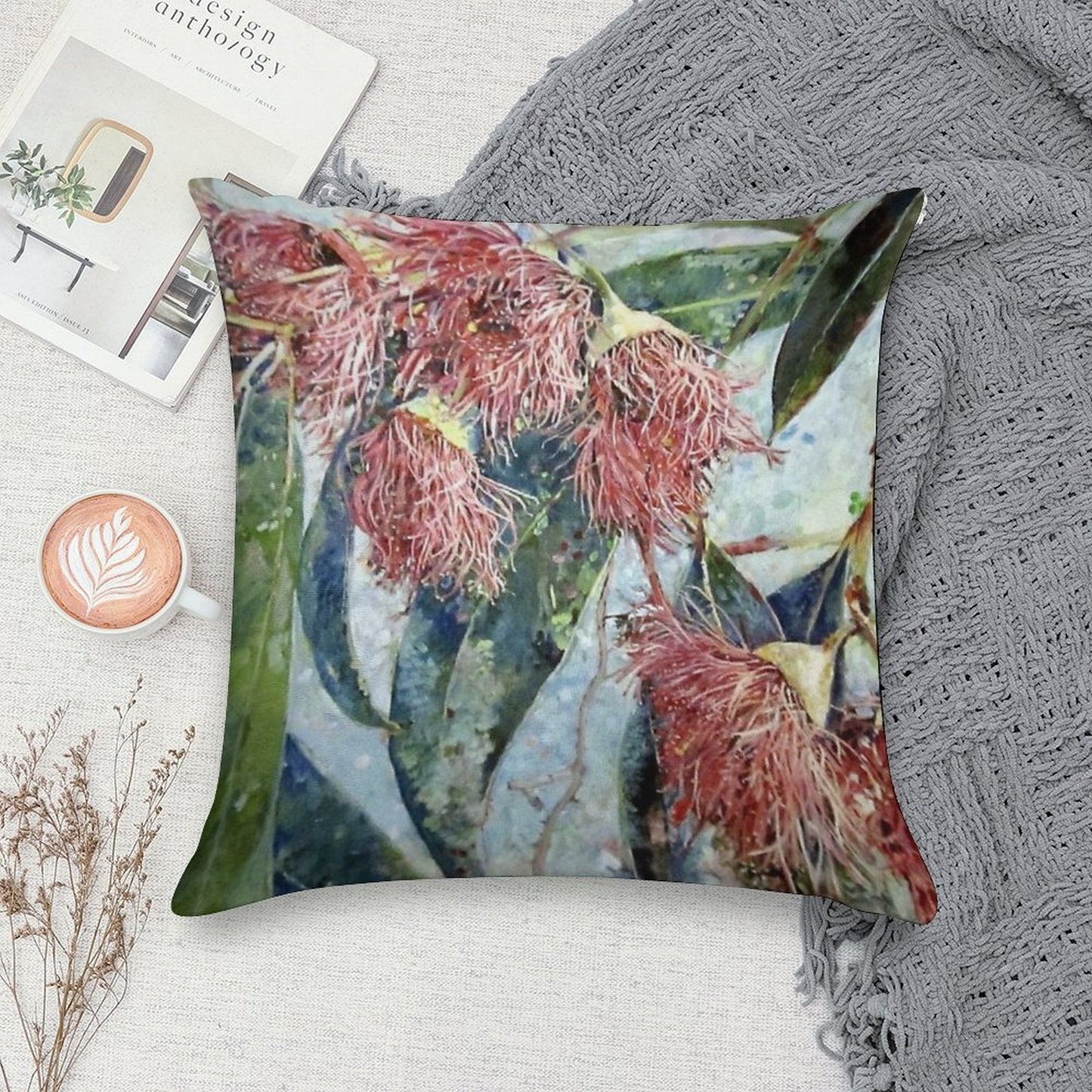 Eucalyptus Gum Blossoms Soft Gift Ready Throw Pillow