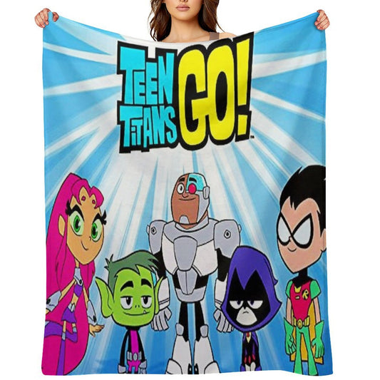 Teen Titans Go Characters Birthday Family Shirts, Teen Titans Go Games Birthday Family Shirt, Birthday Kids Velvety-soft Throw Blanket