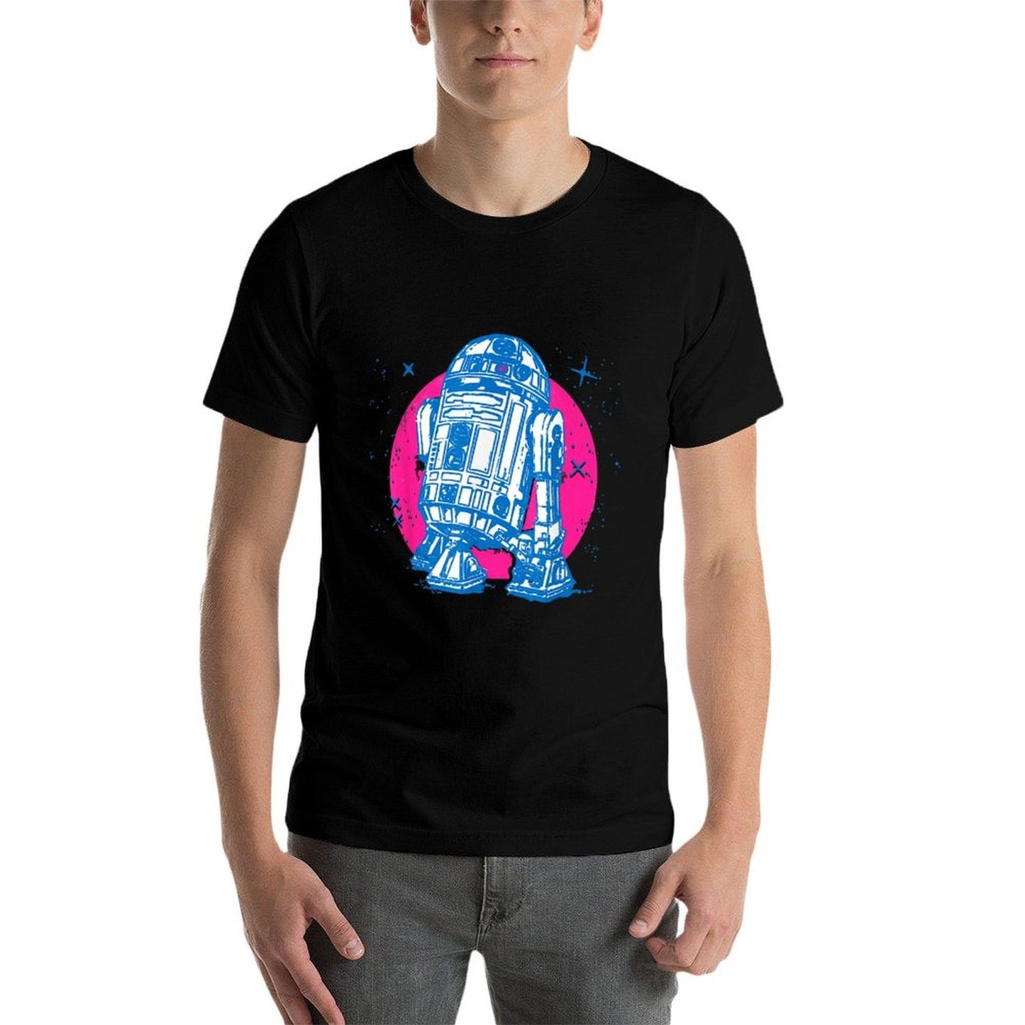 Star Wars R2-D2 Vintage Neon Retro Sparkly Badge  Versatile T-Shirt