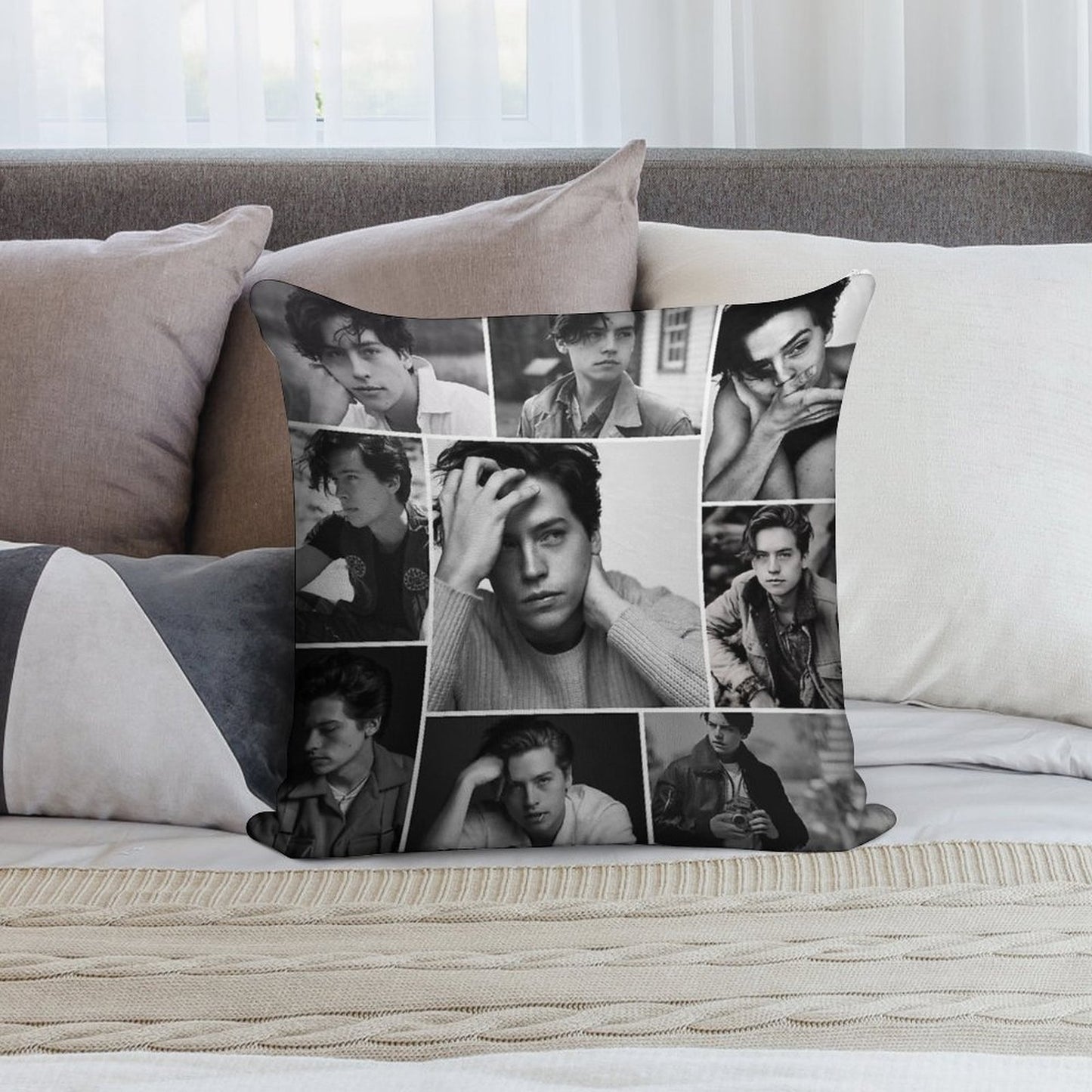 Cole Sprouse Black And White Soft Gift Ready Throw Pillow