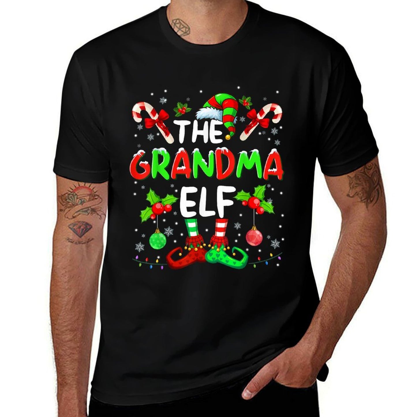 The Grandma Elf Costume Pajamas Pjs Christmas Xmas Men Boy  Odor-resistant T-Shirt