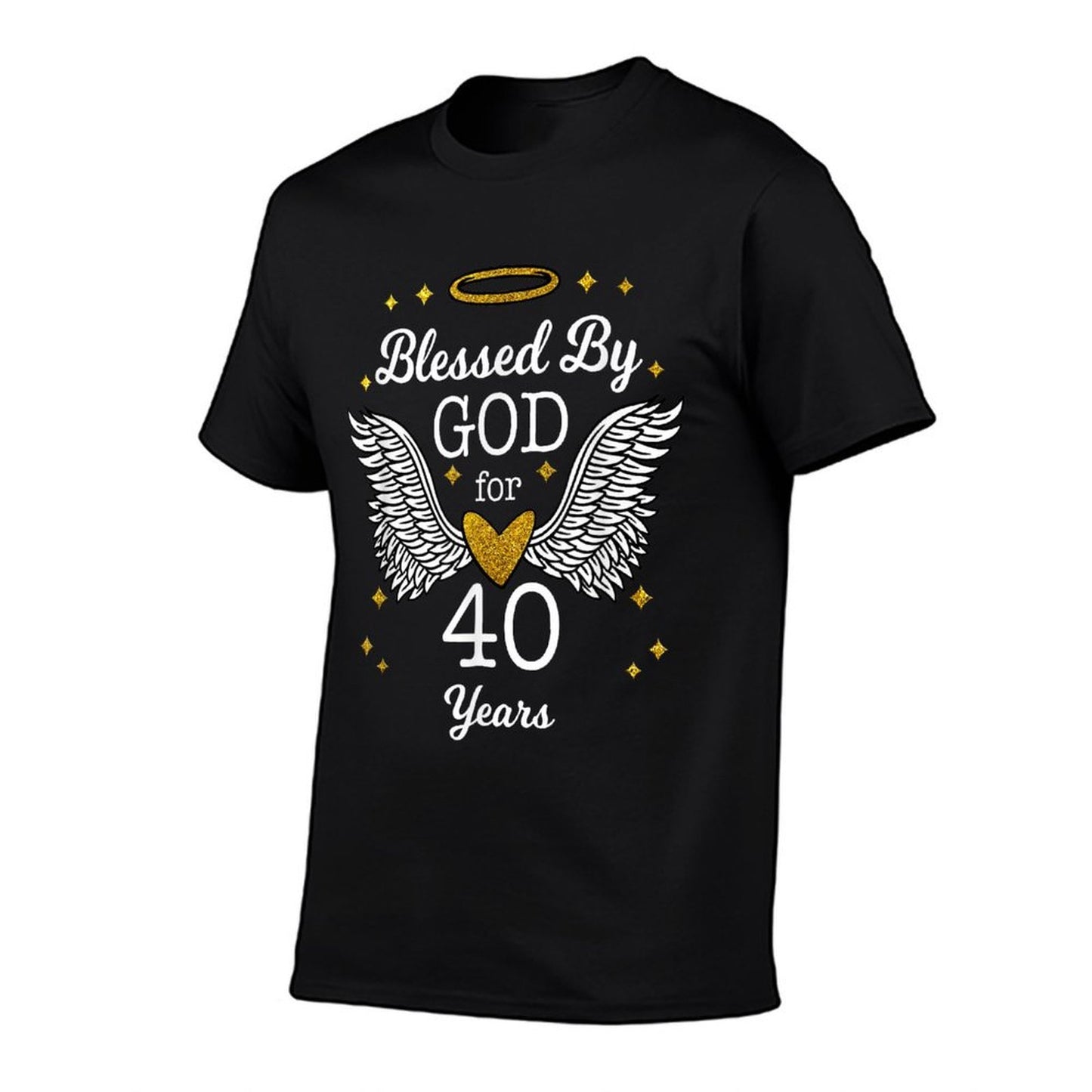 Blessed By God For 40 Years Angel Wings 40th Birthday  Eco-friendly Material T-Shirt