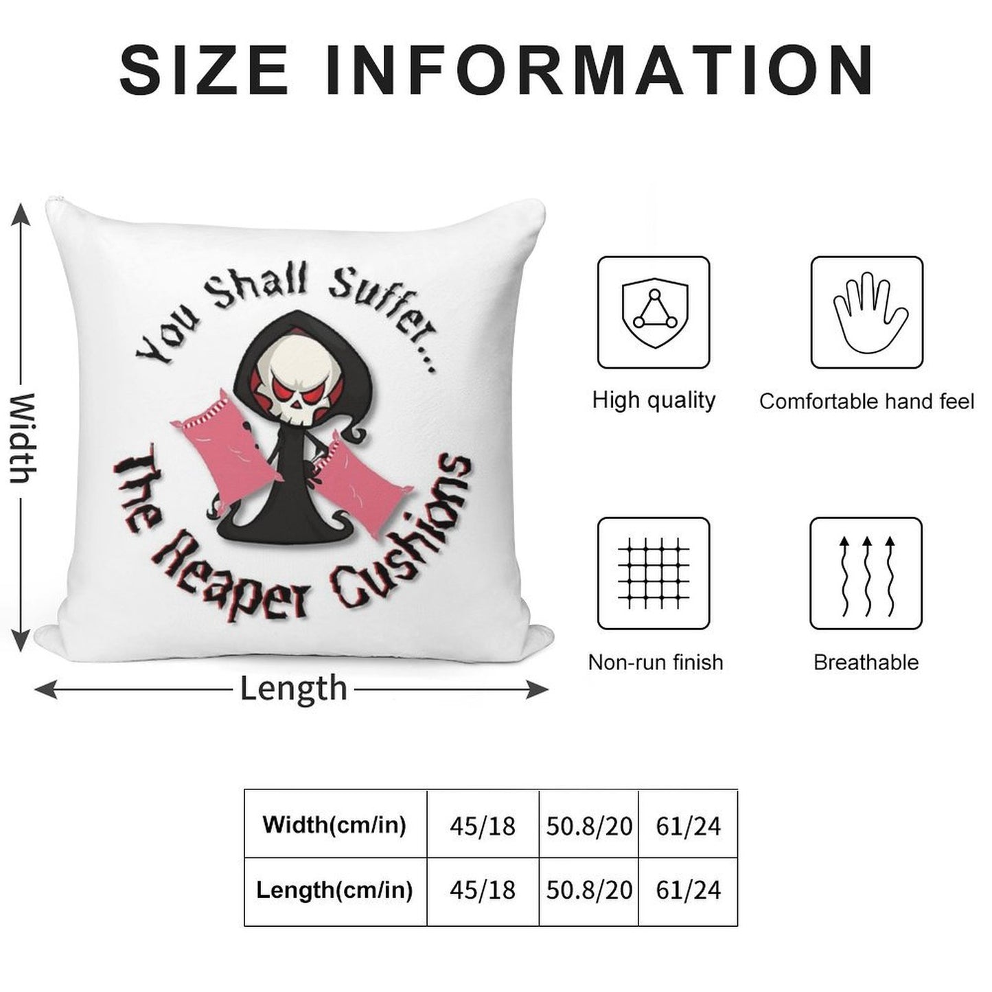 The Reaper Cushions Soft Style Accent Throw Pillow