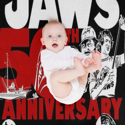 Happy 50th to That Great White Shark Movie-1 (BEWARE OF IMMITATIONS ) Easy Care Throw Blanket