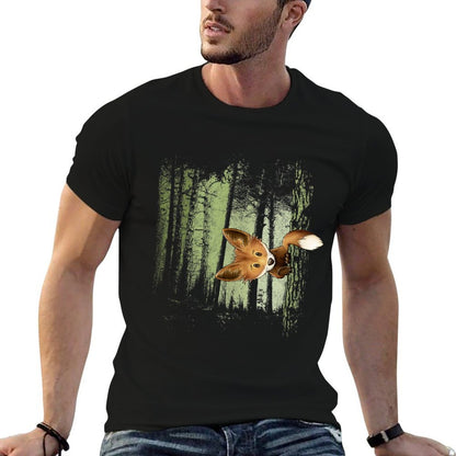 Funky Fox In Casual Twilight Forest  Moisture-wicking T-Shirt