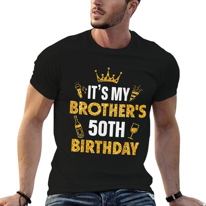 Brother It's My Brother's 50th Birthday 1975 50 Years Old  Wrinkle-resistant T-Shirt
