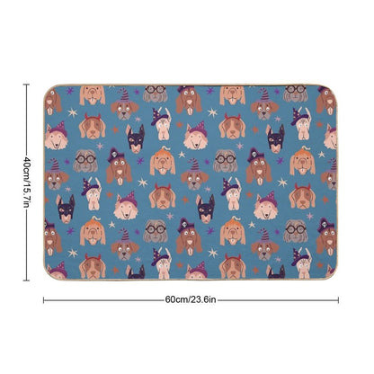Bark Or Treat Halloween Blue  Slip-Resistant Bath Mat