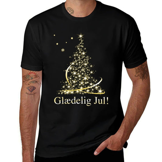 Danish Christmas Greetings, Glædelig Jul  Oversized Silhouette T-Shirt