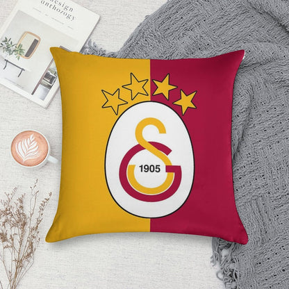 Galatasaray Badge Soft Hidden Zipper Throw Pillow