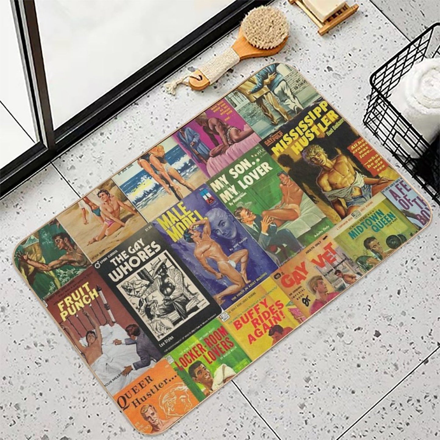 Gay Vintage Erotica #2  Toxin-Free Bath Mat