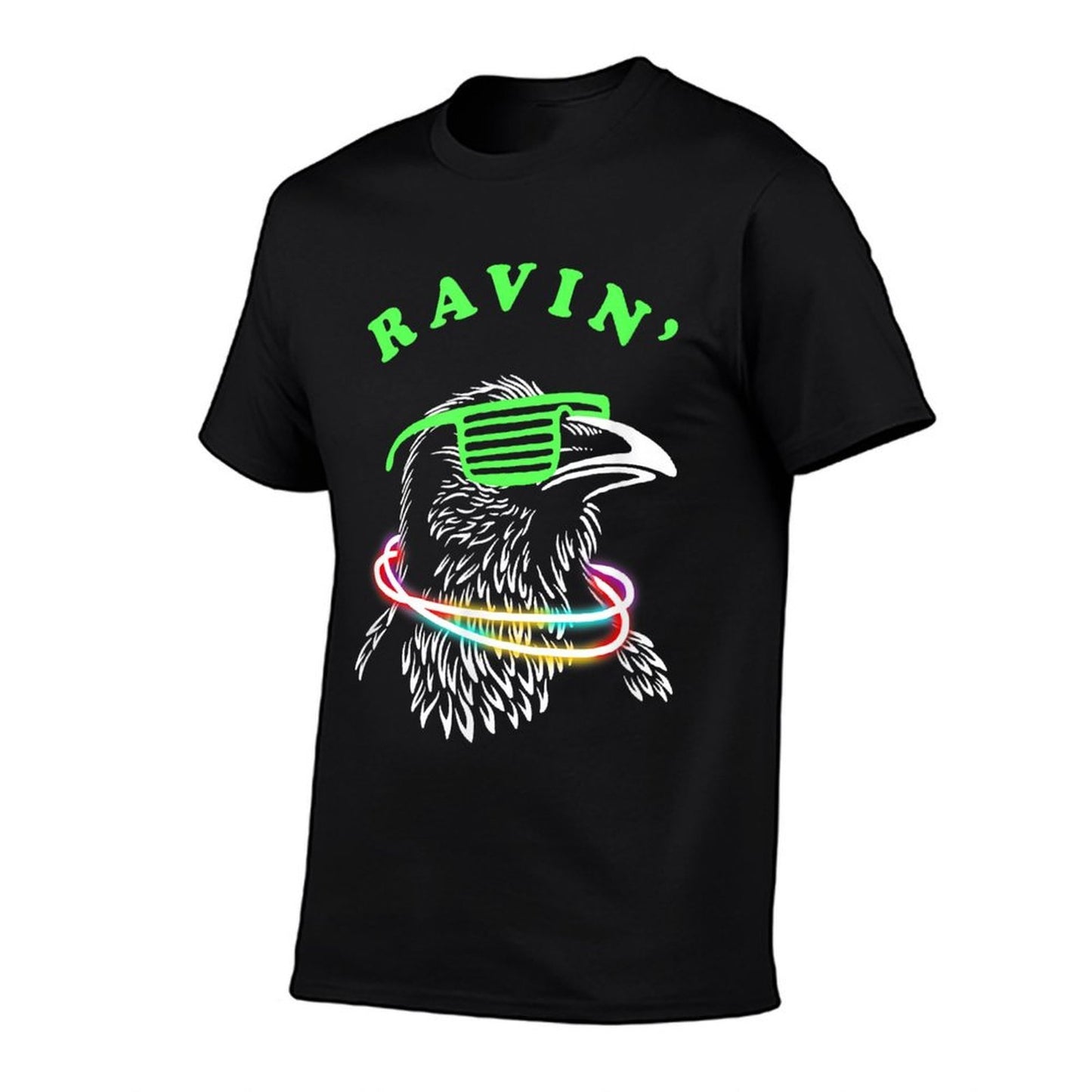 Ravin Raven - Rave Party Neon Bird Funny  Durable T-Shirt