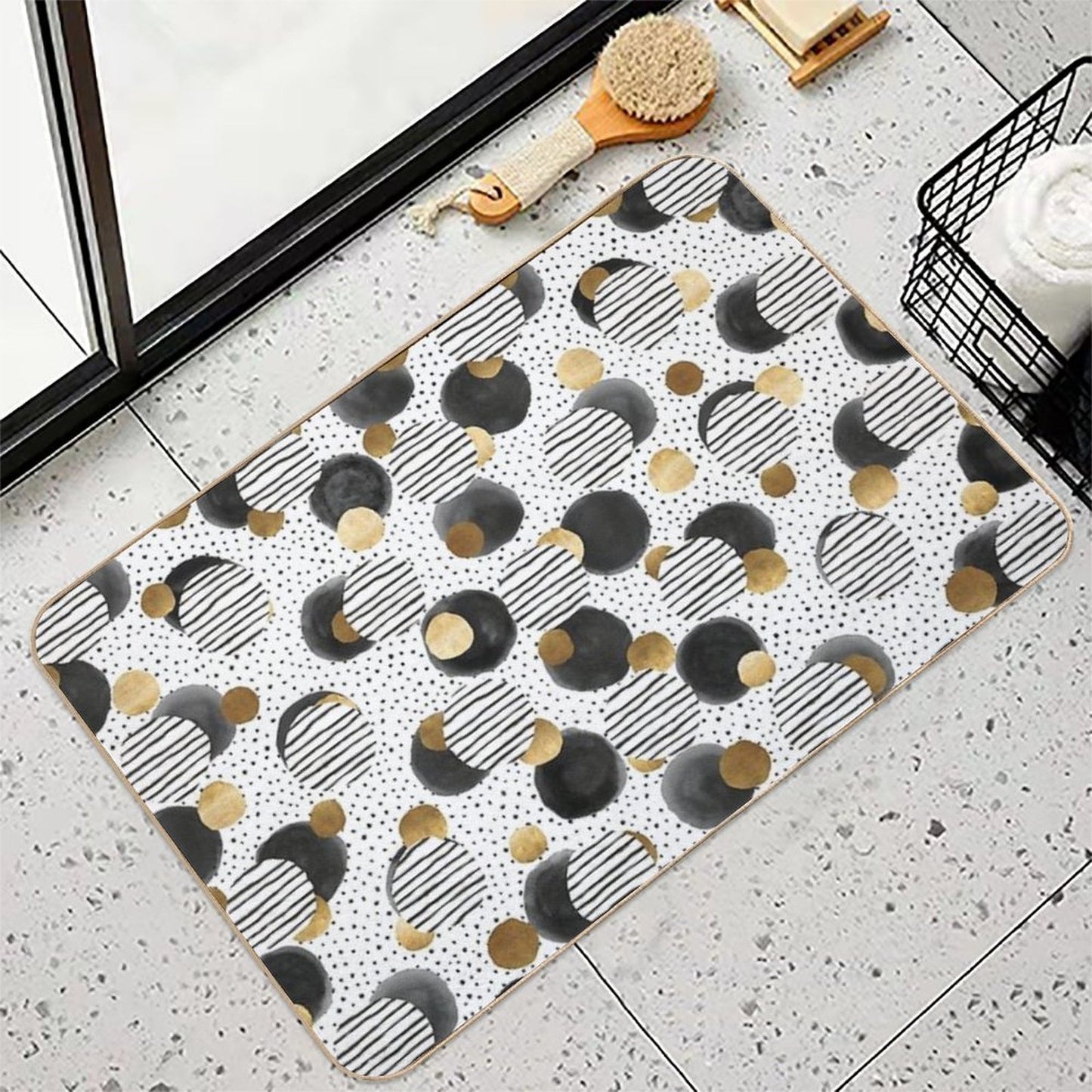 Classy Gold  Repositionable Bath Mat