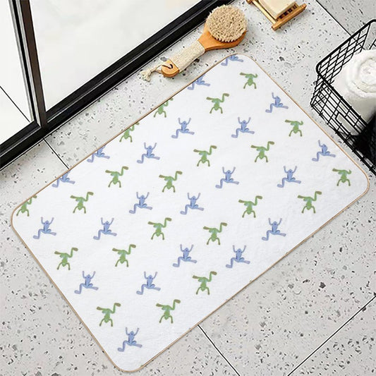 Traditional Frog Vintage Pattern  Easy Maintenance Bath Mat