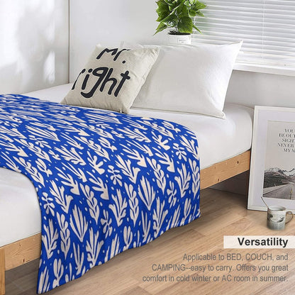 Leaves Pattern Plants Inspired by Henri Matisse Machine-washable Throw Blanket